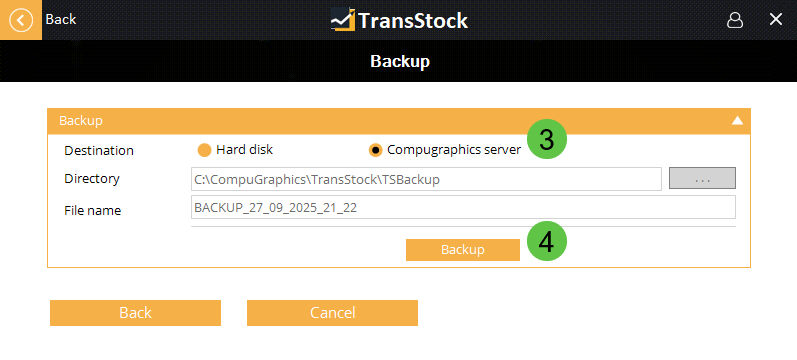 TransStock overzetten naar een andere pc – kies compugraphics server