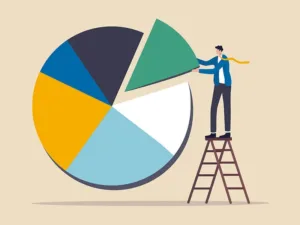 Taartgrafiek illustratie voor unified en Multi Investor Portefeuillebeheer