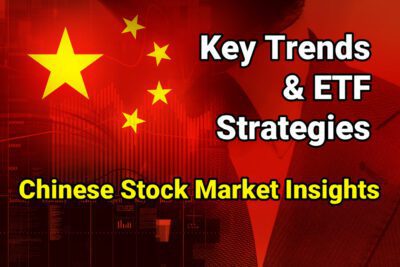 Deze afbeelding toont de Chinese vlag en de Chinese beurs op de achtergrond.