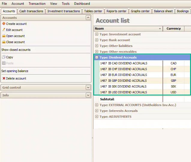 transfolio portfolio management account list