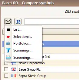 Base100 TransStock - handige functie importeren om aandelen te vergelijken